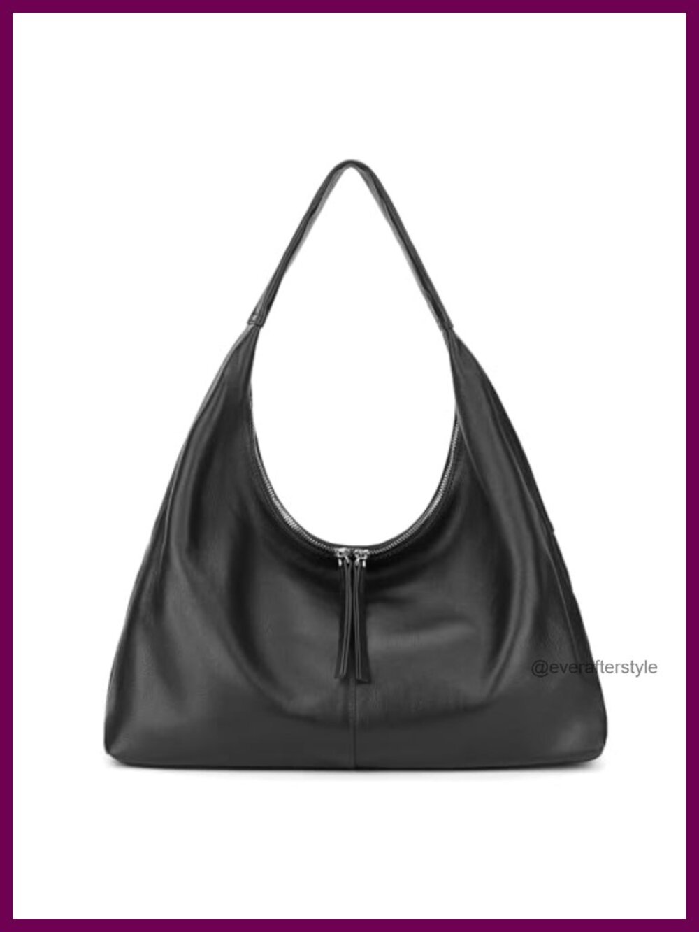 Genuine Leather Slouchy Hobo Bag Crescent Crossbody Purse Full Grain